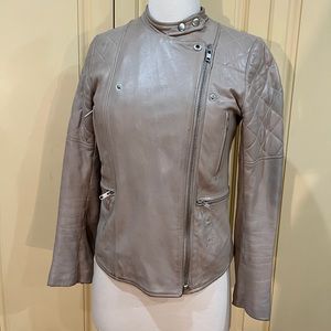 Lamb leather motorcycle jacket